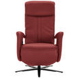 RELAXSESSEL in Leder Bordeaux  - Bordeaux/Schwarz, Design, Leder/Metall (71/112/83cm) - Dieter Knoll