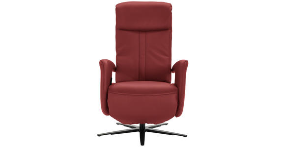 RELAXSESSEL in Leder Bordeaux  - Bordeaux/Schwarz, Design, Leder/Metall (71/112/83cm) - Dieter Knoll
