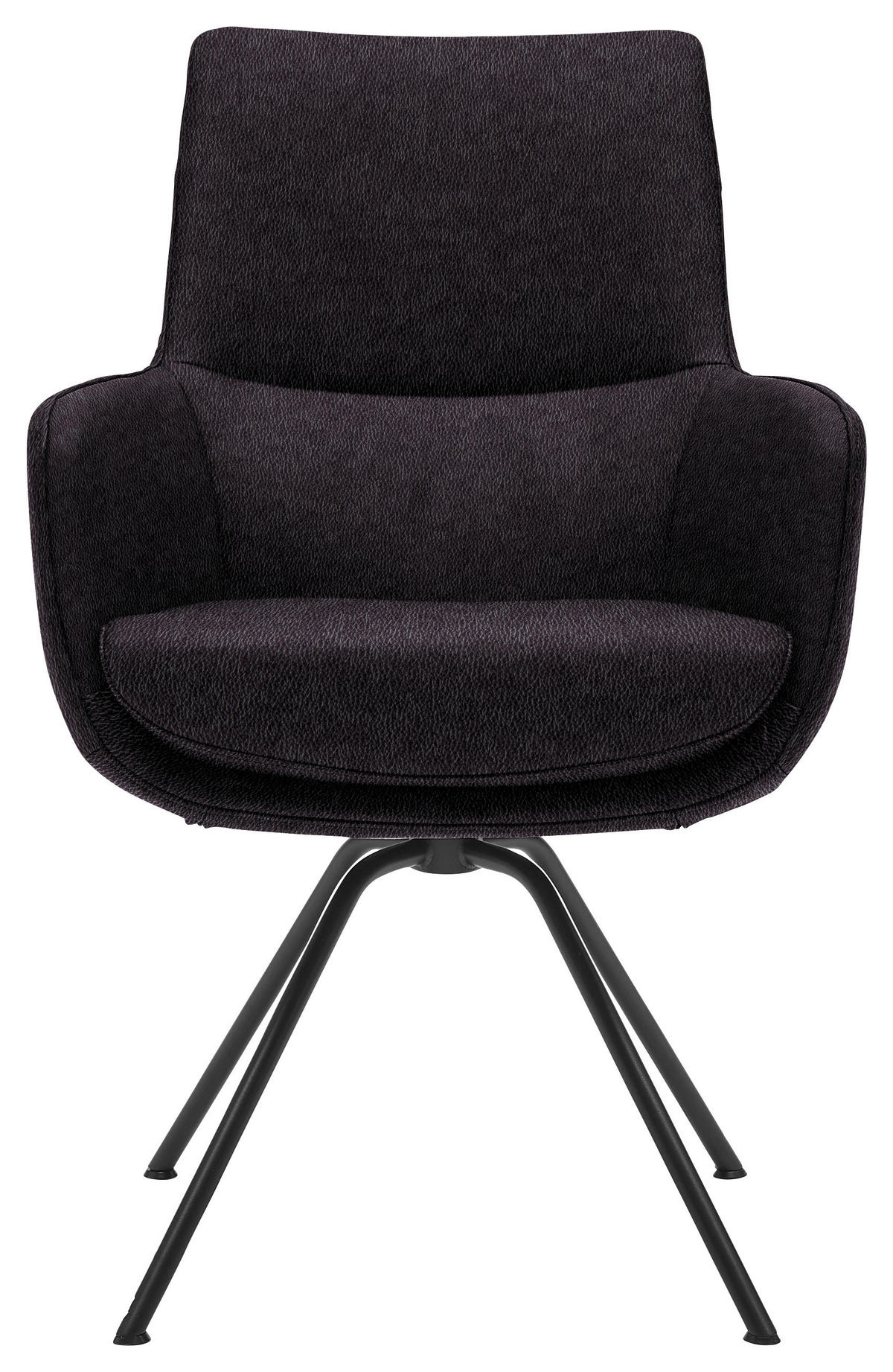 ARMLEHNSTUHL  in Stahl Echtleder  - Schwarz/Mokka, Design, Leder/Metall (60/90/61cm) - Dieter Knoll