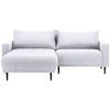 ECKSOFA Hellgrau Flachgewebe  - Hellgrau/Schwarz, Design, Holz/Textil (160/215cm) - Stylife
