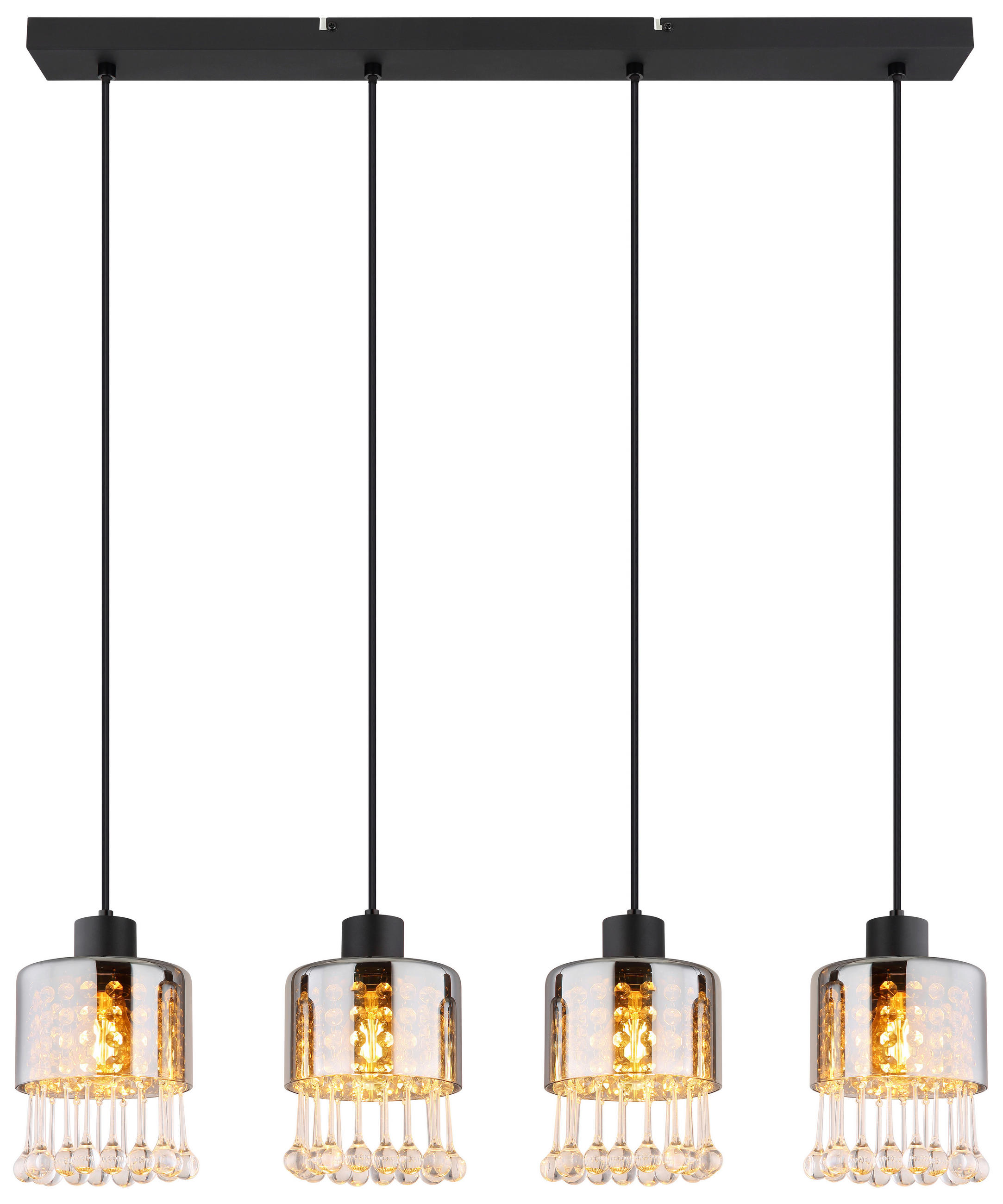 HÄNGELEUCHTE 82,5/15/120 cm   - Klar/Schwarz, KONVENTIONELL, Glas/Kunststoff (82,5/15/120cm) - Globo