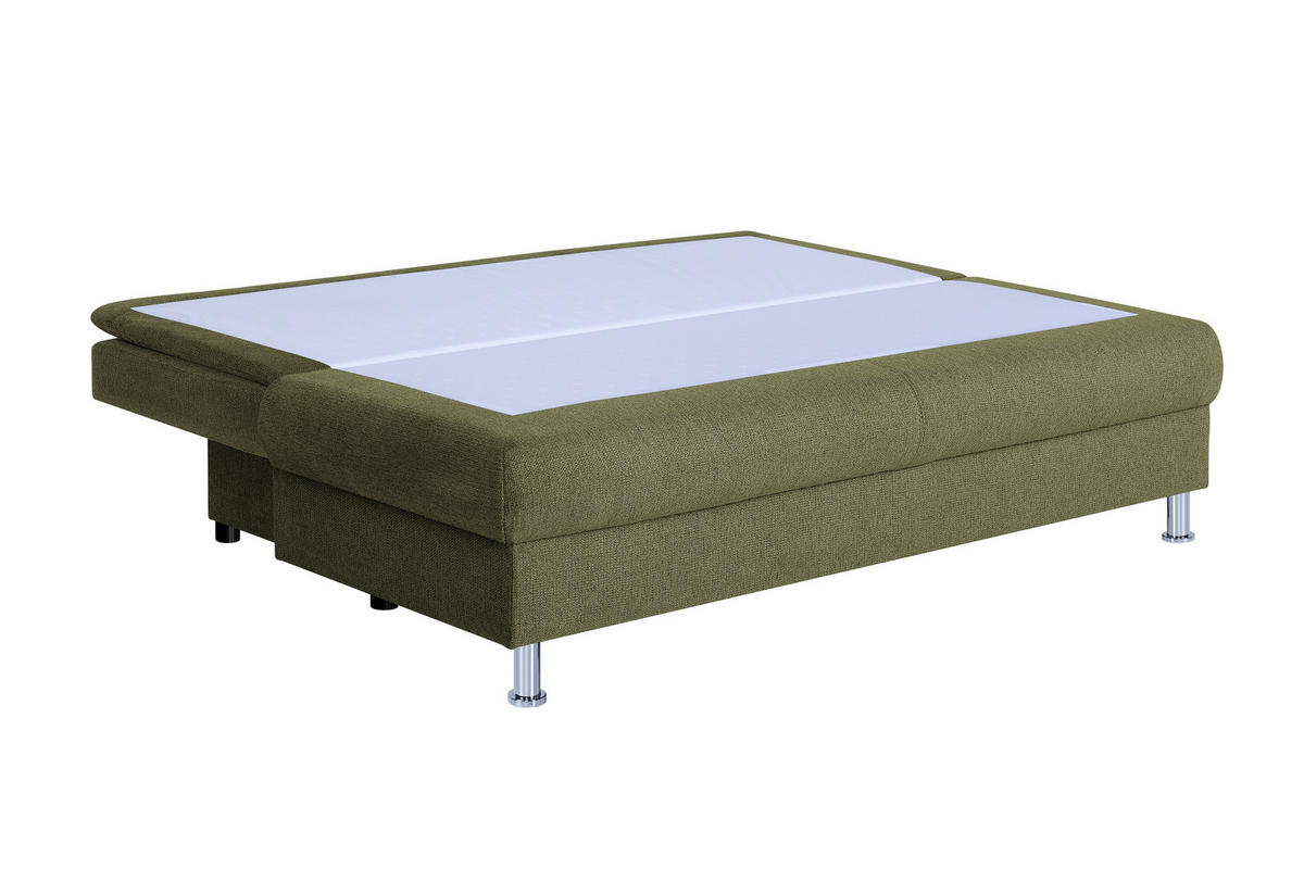 SCHLAFSOFA  mit Schlafen auf Sitzhöhe Webstoff Olivgrün  - Chromfarben/Schwarz, Design, Kunststoff/Textil (200/92/90cm) - P & B