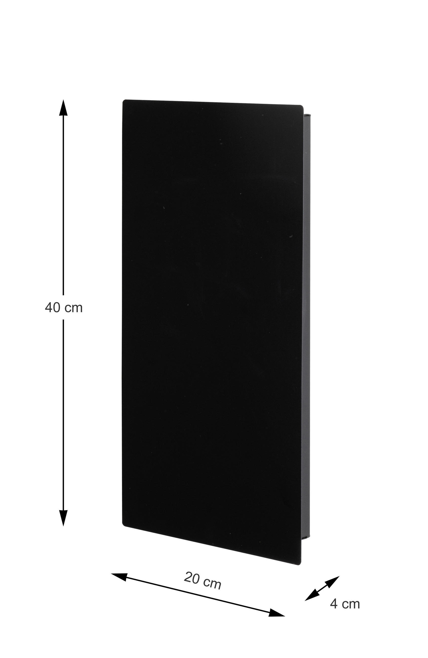SCHLÜSSELKASTEN - Schwarz, Basics, Metall (20/40/4cm)