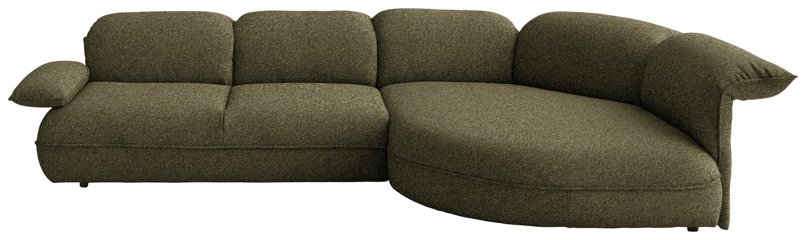 ECKSOFA Chenille Grün  - Schwarz/Grün, Design, Kunststoff/Textil (343/154cm) - Koinor