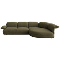 ECKSOFA Chenille Grün  - Schwarz/Grün, Design, Kunststoff/Textil (343/154cm) - Koinor