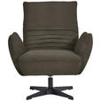 SESSEL in Teddystoff Dunkelbraun  - Dunkelbraun/Schwarz, Design, Textil/Metall (60/94/86cm) - Dieter Knoll
