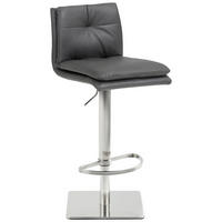 BARHOCKER Mikrofaser Anthrazit Edelstahl, Stahl Typenauswahl, Sitzfläche 360° drehbar  - Edelstahlfarben/Anthrazit, Design, Textil/Metall (41/78-103/48cm) - Novel