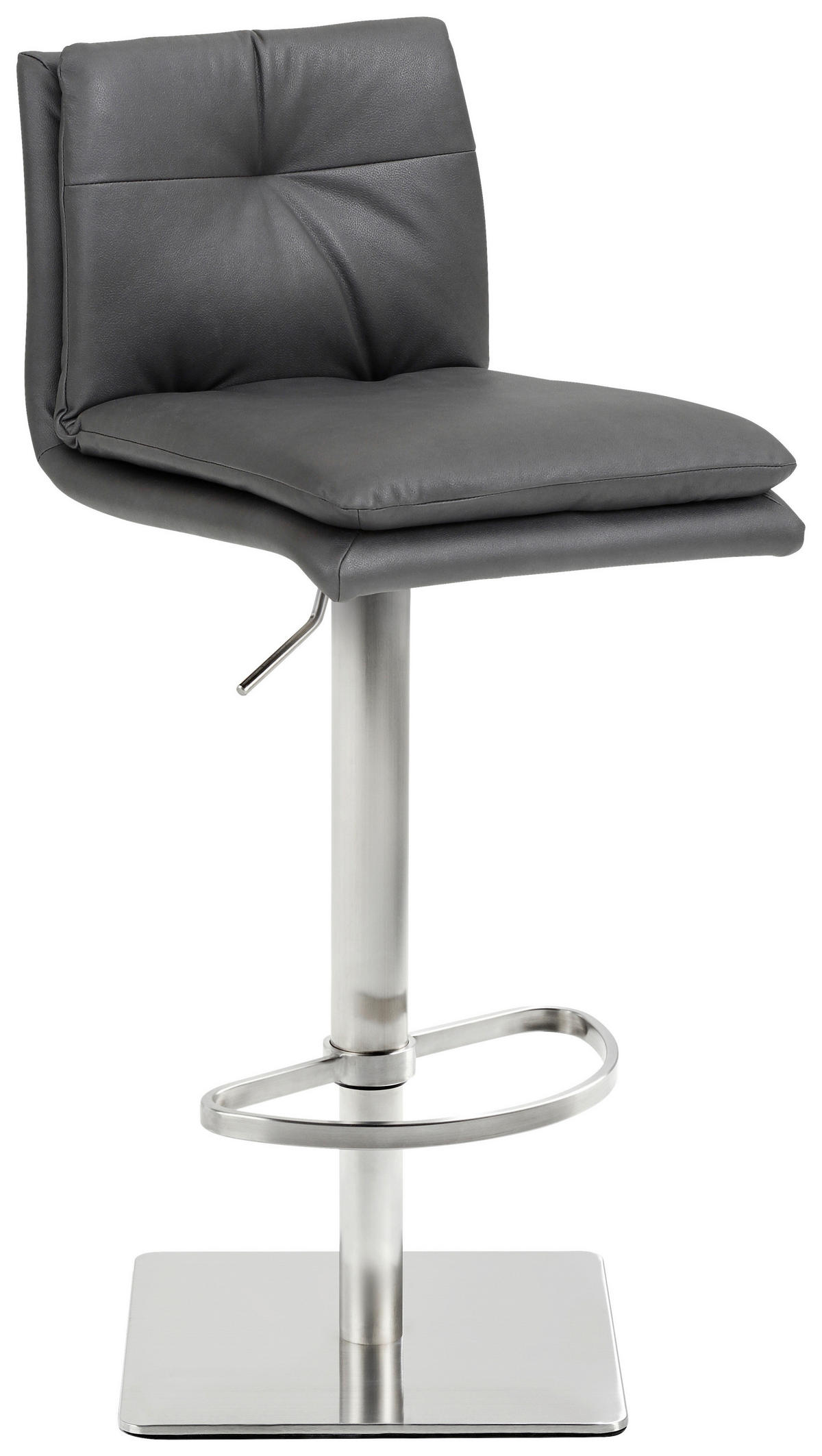 BARHOCKER Mikrofaser Anthrazit Edelstahl, Stahl Typenauswahl, Sitzfläche 360° drehbar  - Edelstahlfarben/Anthrazit, Design, Textil/Metall (41/78-103/48cm) - Novel