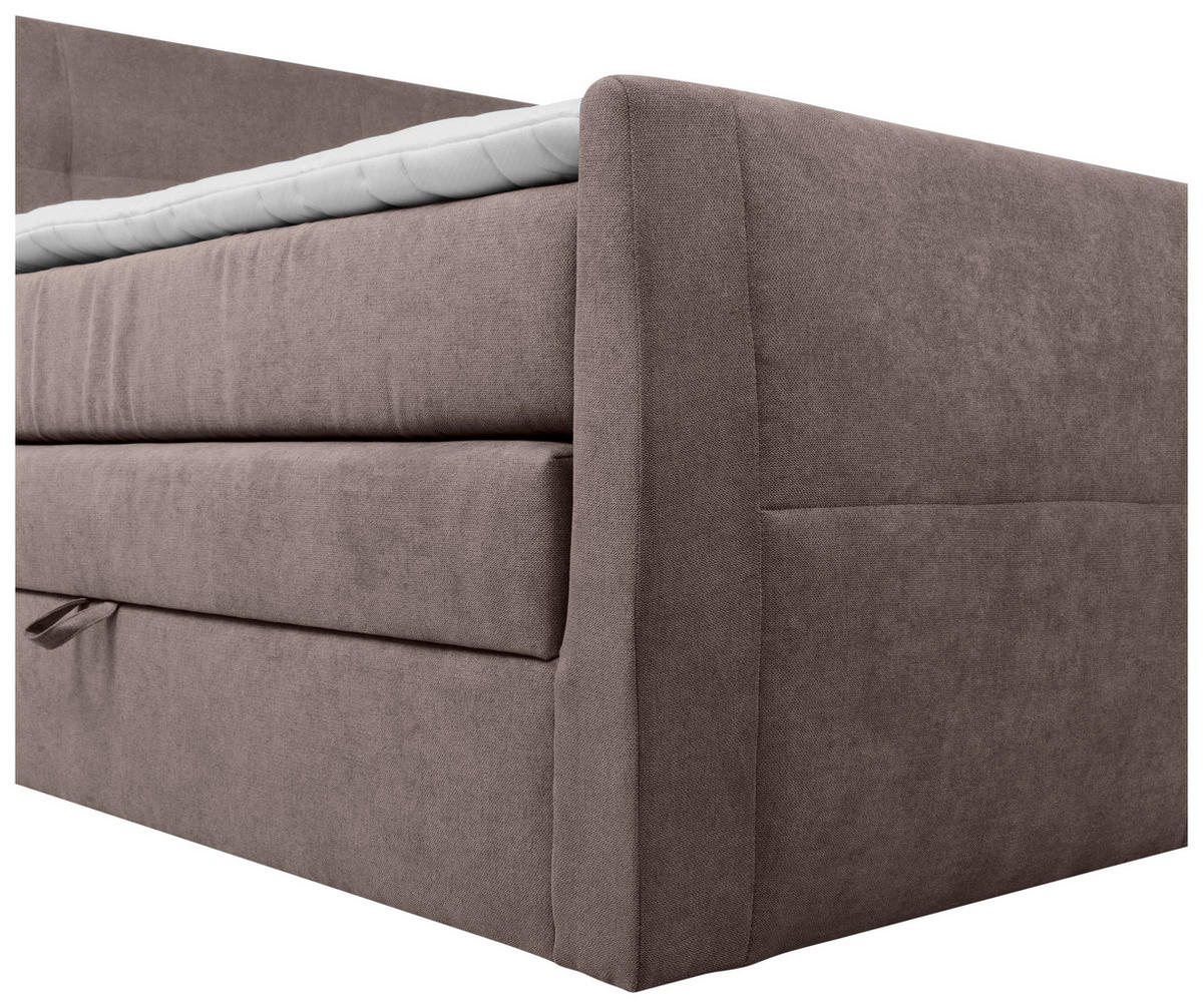 BOXSPRINGBETT 180/200 cm  in Taupe  - Taupe/Schwarz, KONVENTIONELL, Kunststoff/Textil (180/200cm) - Boxxx
