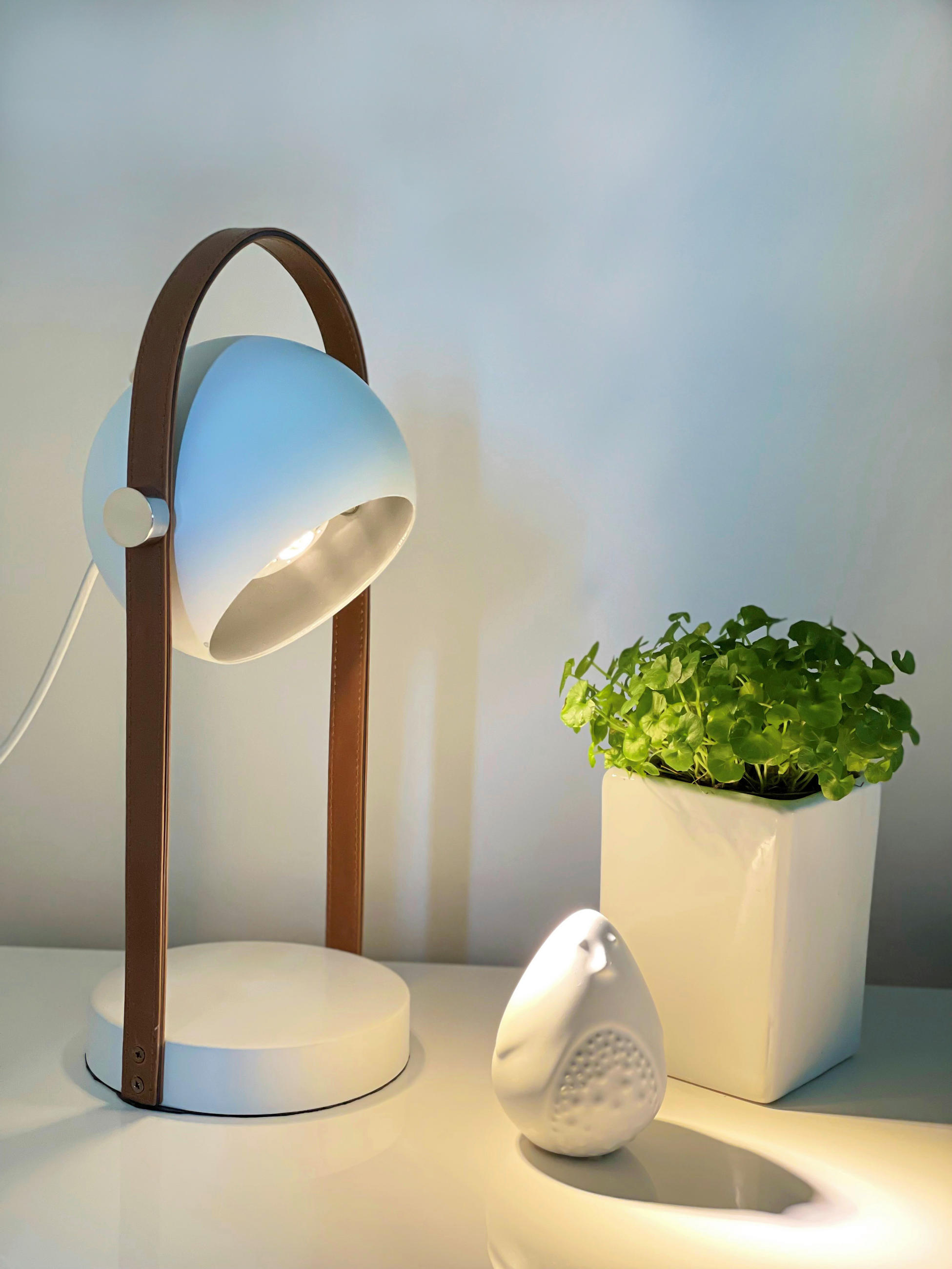 BORDSLAMPA 19/38/15 cm   - vit/kromfärg, Design, metall/textil (19/38/15cm)