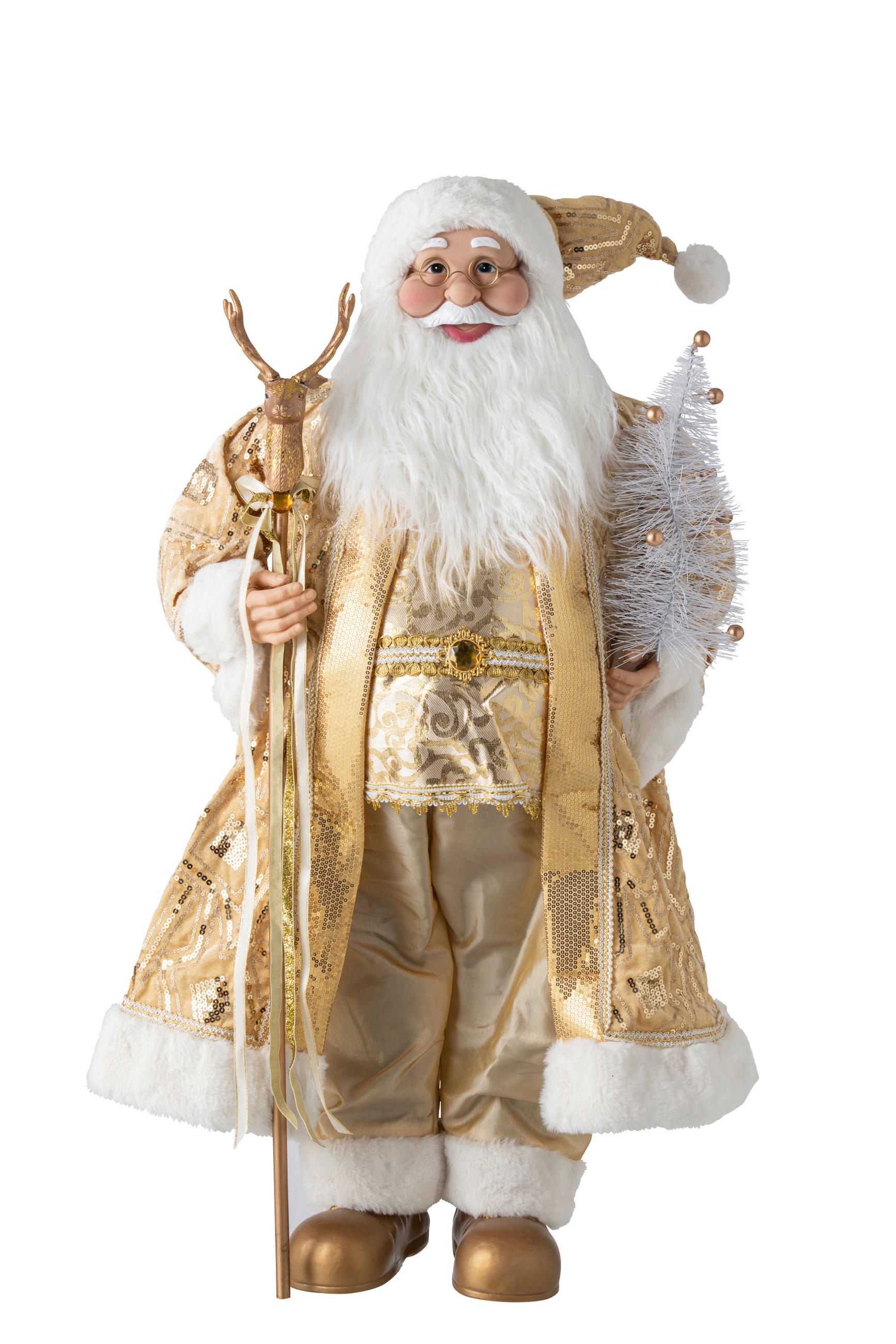 WEIHNACHTSMANN - Goldfarben, Basics, Kunststoff/Textil (44/30/90cm)