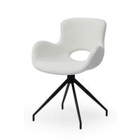 ŽIDLE S PODRUČKAMI, látka teddy, bílá - bílá/černá, Moderní, kov/textil (56/83/57cm) - Livetastic