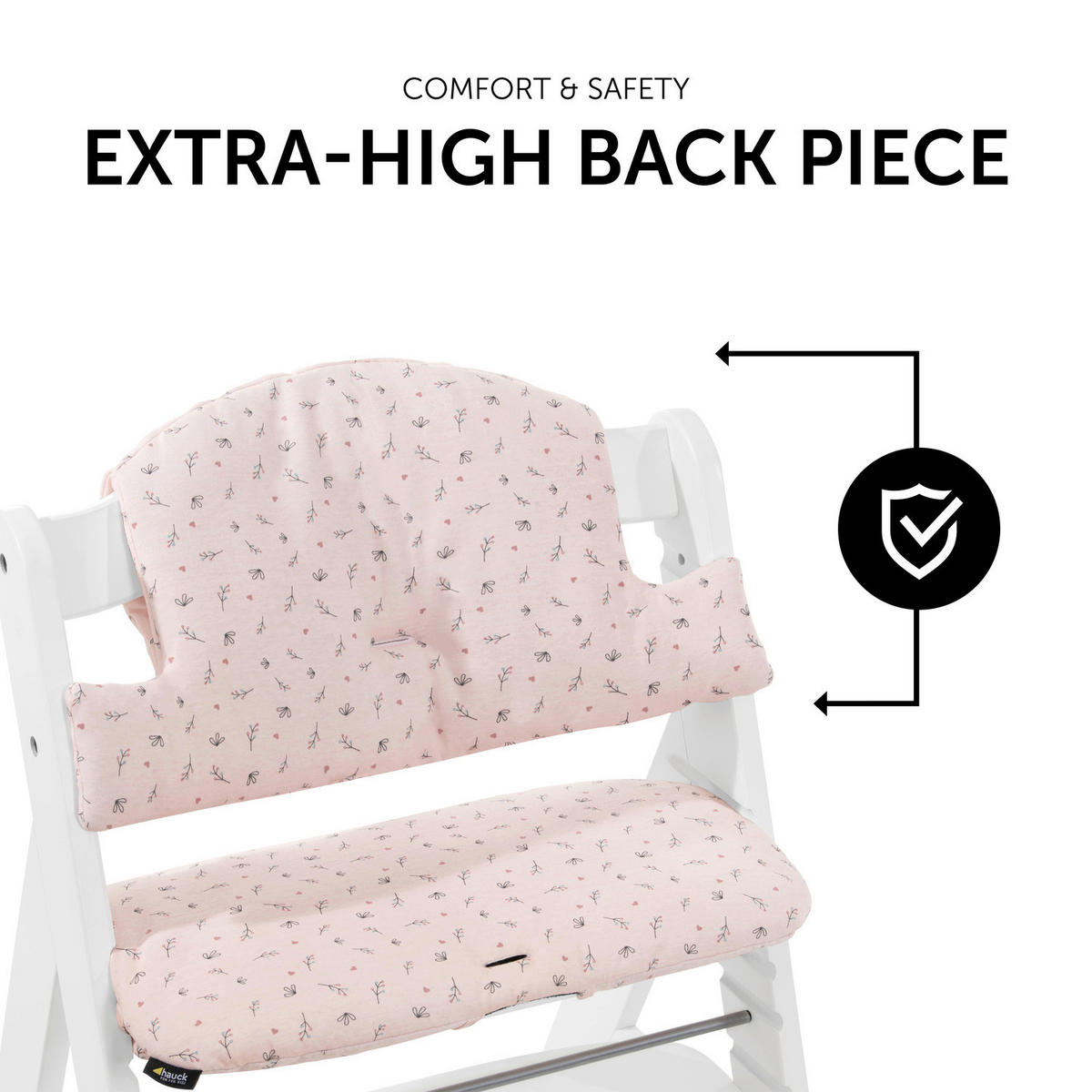 HOCHSTUHLEINLAGE HIGHCHAIRPAD SELECT  - Rosa, Basics, Textil (44/24cm) - Hauck