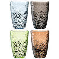 GLÄSERSET Matera  4-teilig  - Sandfarben/Blau, Design, Glas (17,8/13,2/17,8cm) - Leonardo