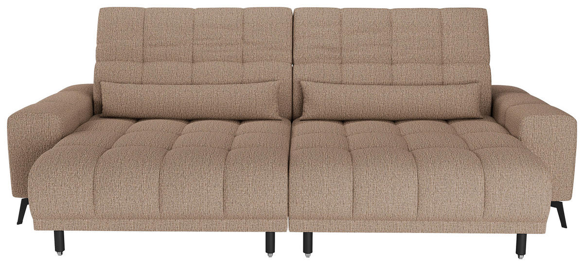 BIGSOFA Chenille Beigebraun  - Beigebraun/Schwarz, MODERN, Textil/Metall (300/112cm) - Xora