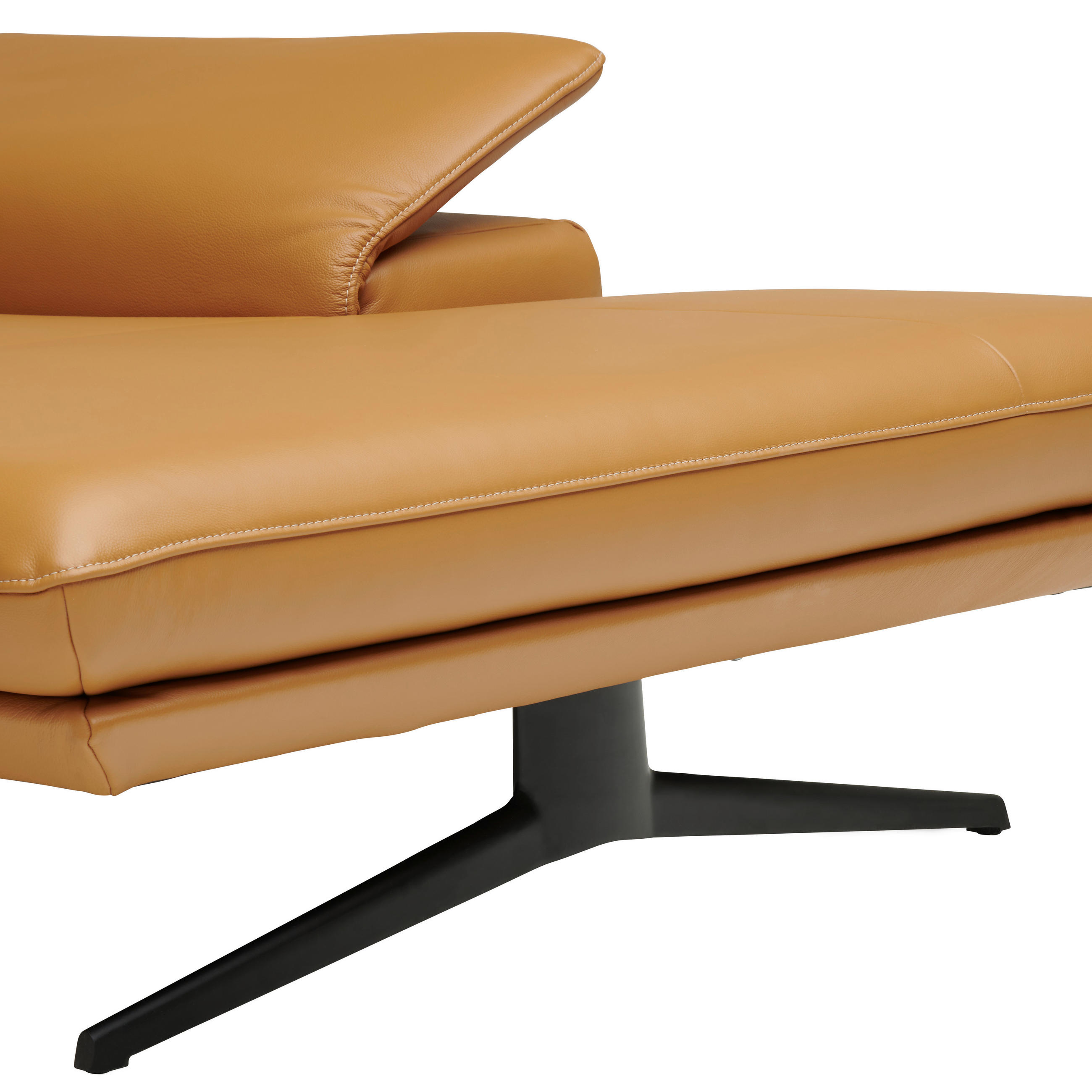 ECKSOFA in Echtleder Bernsteinfarben  - Beige/Bernsteinfarben, Design, Leder/Metall (239/152cm) - Koinor