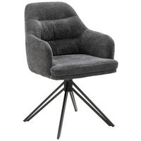 ŽIDLE S PODRUČKAMI, mikrovlákno, antracitová - černá/antracitová, Moderní, kov/textil (56,5/85,5/60cm) - MID.YOU