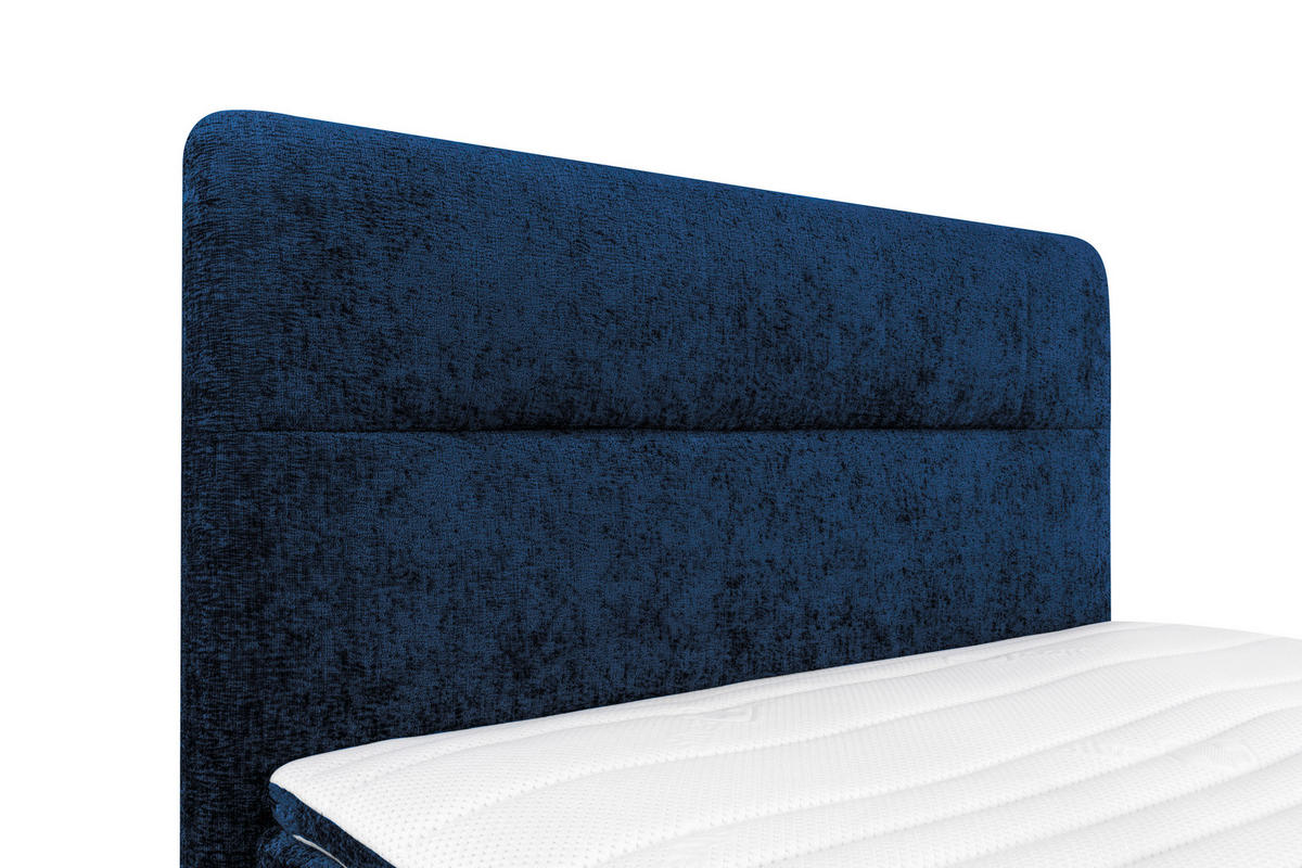 BOXSPRINGBETT 140/200 cm  in Dunkelblau  - Schwarz/Dunkelblau, Design, Textil/Metall (140/200cm) - Esposa