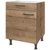 KOCHFELDUMBAUSCHRANK 60/87/56 cm  in Eiche dunkel  - Eiche dunkel/Schwarz, MODERN, Holzwerkstoff/Metall (60/87/56cm) - Nobilia