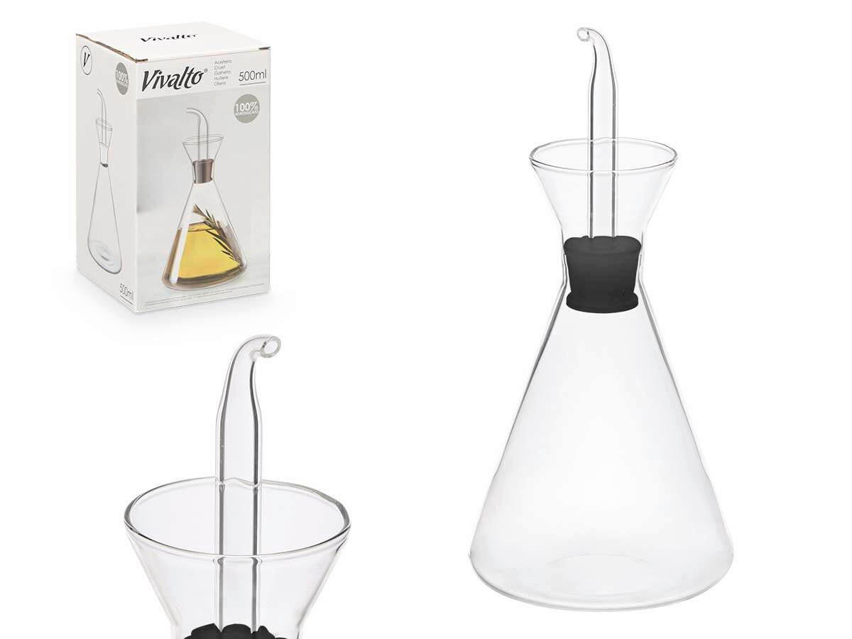 STEKLENICA ZA OLJE     11/11/22,2 cm         - črna/prosojno, Basics, umetna masa/steklo (11/11/22,2cm)