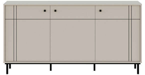 SIDEBOARD in 160,2/81,8/37 cm - Kaschmir/Schwarz, MODERN, Holzwerkstoff/Kunststoff (160,2/81,8/37cm) - Carryhome