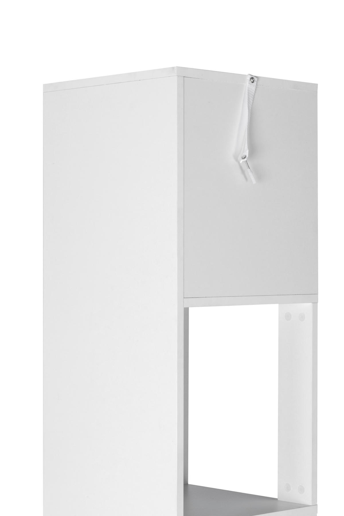 ECKREGAL in 34/185/34 cm Weiss  - Weiss, Design, Holzwerkstoff (34/185/34cm) - MID.YOU