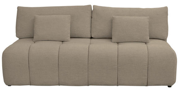 BOXSPRINGSOFA in Chenille Beige  - Beige/Schwarz, MODERN, Kunststoff/Textil (210/72/105cm) - Cantus
