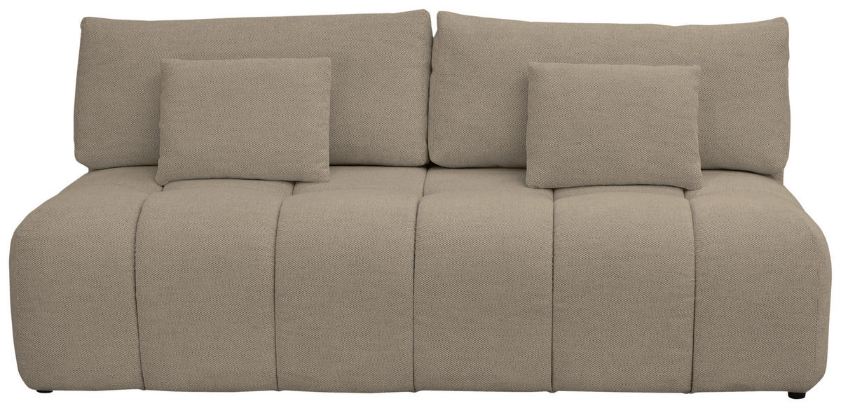 BOXSPRINGSOFA in Chenille Beige  - Beige/Schwarz, MODERN, Kunststoff/Textil (210/72/105cm) - Cantus