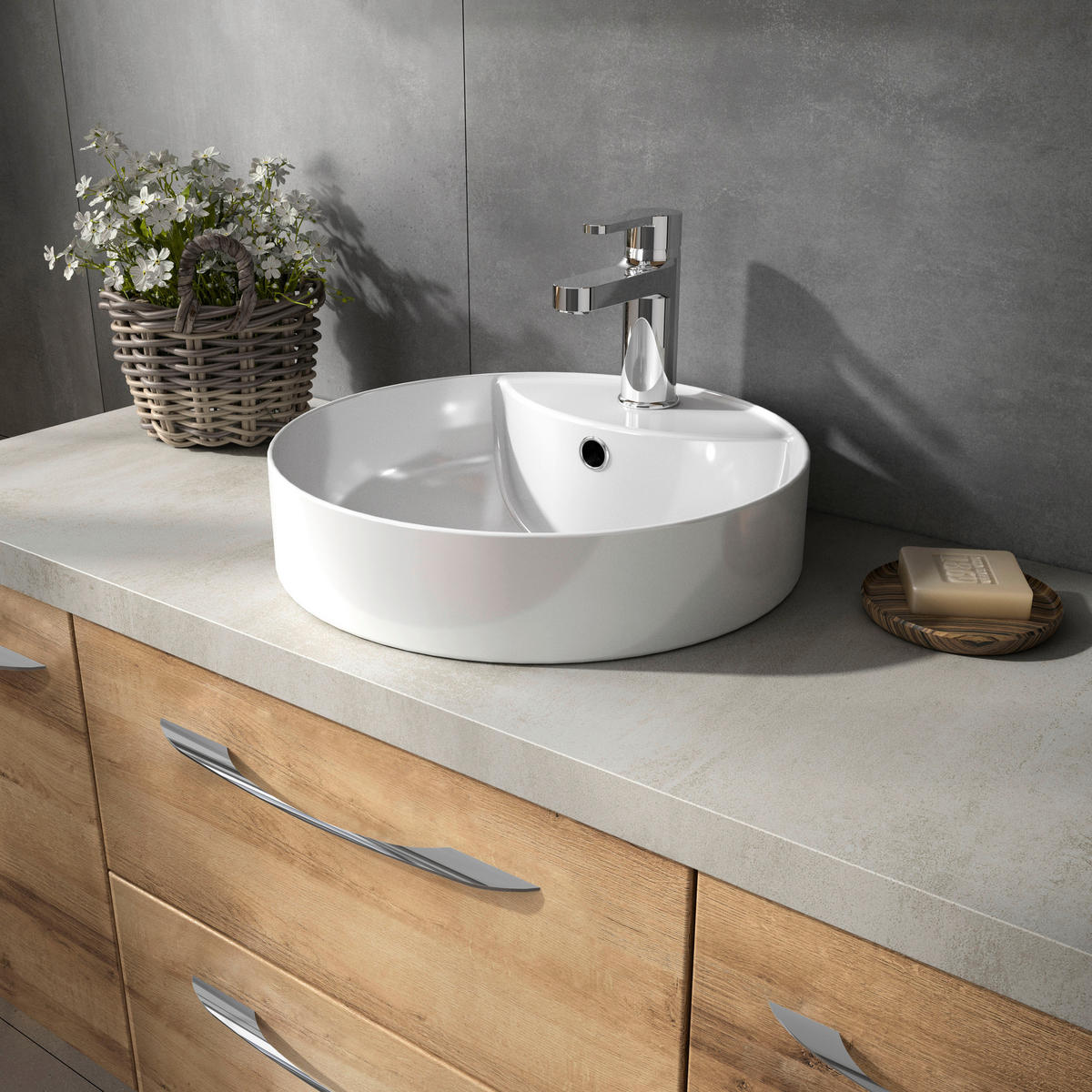 BADEZIMMER  in 120 cm  - Eichefarben/Weiß, KONVENTIONELL, Holzwerkstoff (120cm) - Pelipal