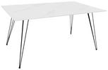 ESSTISCH Keramik Marmoroptik Metall, Keramik Schwarz, Weiß rechteckig  - Schwarz/Weiß, Design, Keramik/Metall (160/76/90cm) - Novel
