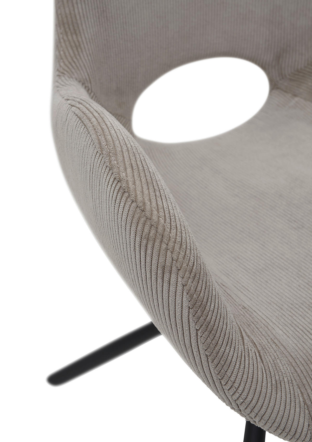 ARMLEHNSTUHL  in Cord  - Schwarz/Grau, MODERN, Textil/Metall (58/84,5/62cm) - MID.YOU