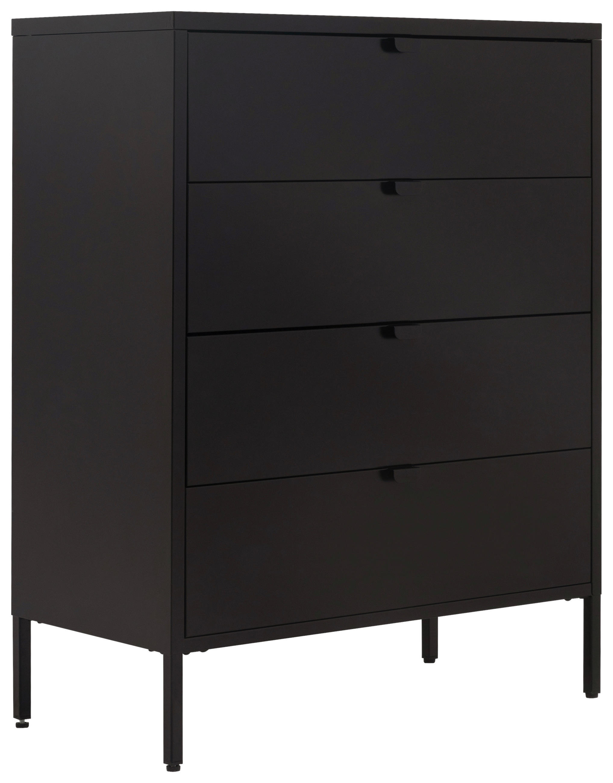 KOMMODE  in 80/101,5/40 cm  - Silberfarben/Schwarz, Design, Metall (80/101,5/40cm) - MID.YOU