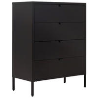 KOMMODE  in 80/101,5/40 cm  - Silberfarben/Schwarz, Design, Metall (80/101,5/40cm) - MID.YOU