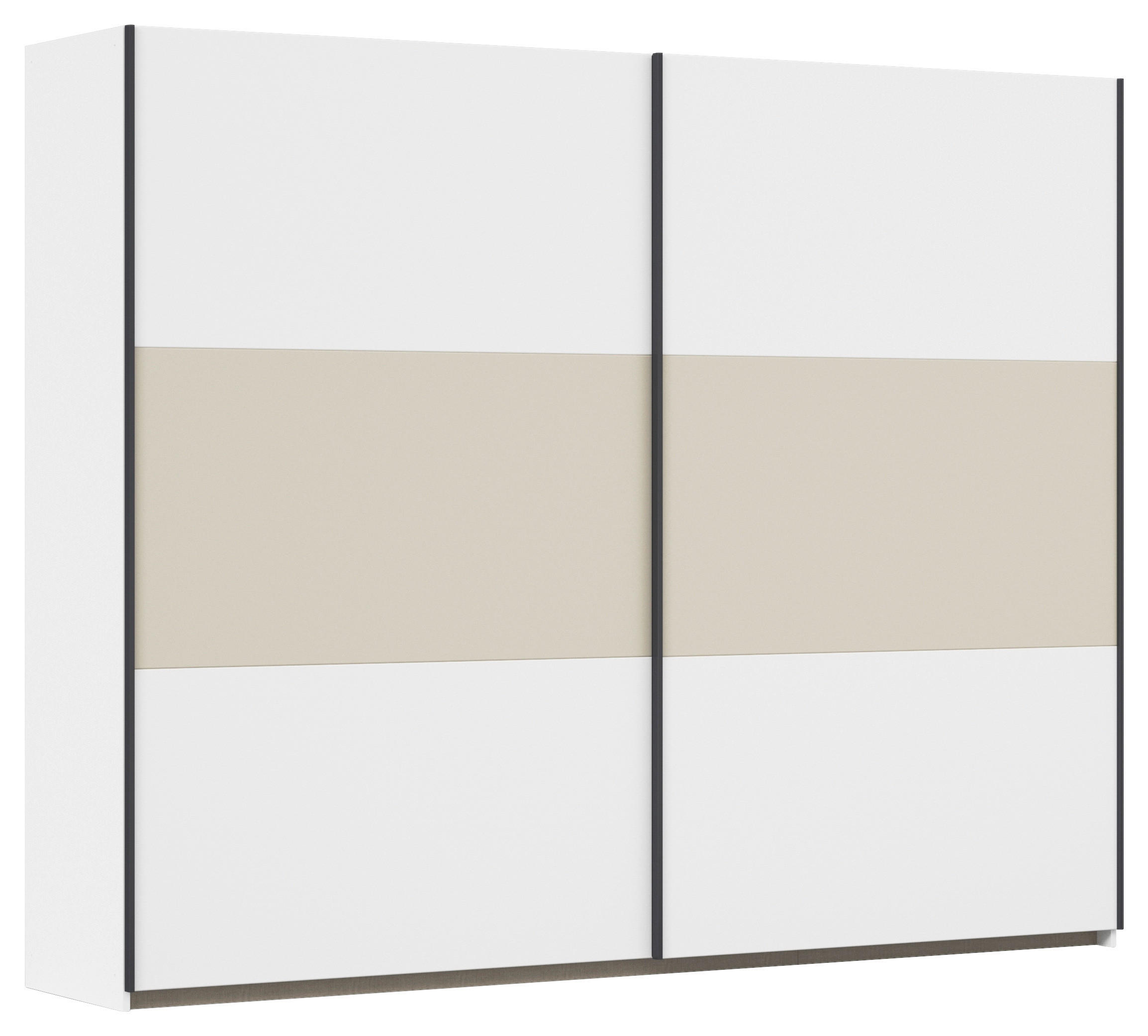 SCHWEBETÜRENSCHRANK in Weiss, Champagner  - Weiss/Champagner, Modern, Holzwerkstoff/Metall (261/210/59cm) - Rauch Möbel