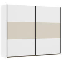 SCHWEBETÜRENSCHRANK in Weiss, Champagner  - Weiss/Champagner, Modern, Holzwerkstoff/Metall (261/210/59cm) - Rauch Möbel