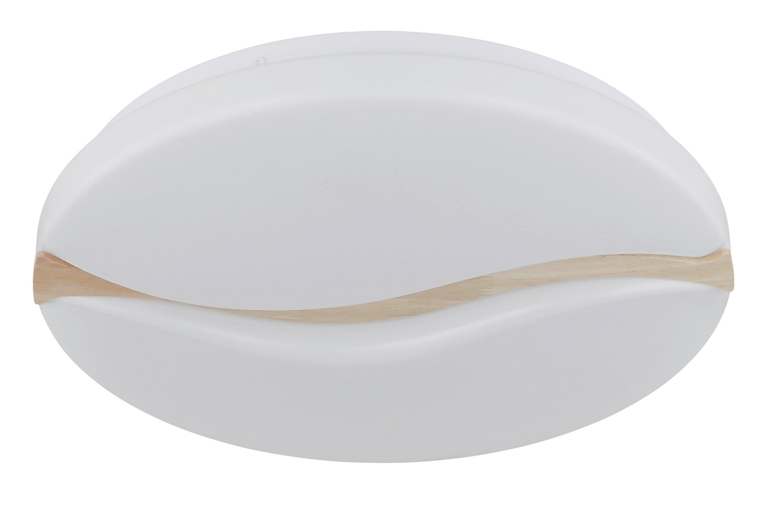 LED-DECKENLEUCHTE 39/8 cm   - Braun/Weiß, Basics, Holz/Kunststoff (39/8cm) - Globo