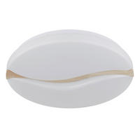 LED-DECKENLEUCHTE LETICIA 39/8 cm   - Braun/Weiß, Basics, Holz/Kunststoff (39/8cm) - Globo