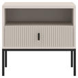 NACHTSCHRANK 53,9/52,4/39 cm  - Kaschmir/Schwarz, Design, Holzwerkstoff/Metall (53,9/52,4/39cm) - Xora