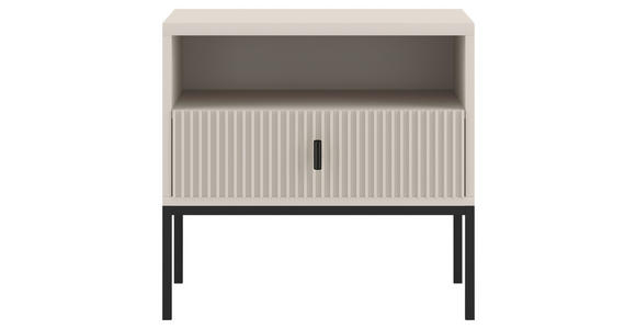 NACHTSCHRANK 53,9/52,4/39 cm - Kaschmir/Schwarz, Design, Holzwerkstoff/Metall (53,9/52,4/39cm) - Xora