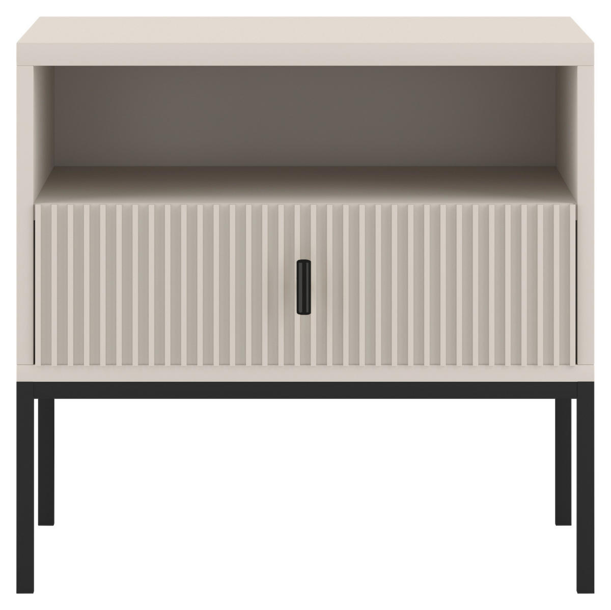 NOČNÍ STOLEK, 53,9/52,4/39 cm - černá/kašmírová, Design, kov/kompozitní dřevo (53,9/52,4/39cm) - Xora