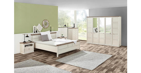 BETT 180/200 cm in Grau, Weiß - Weiß/Grau, LIFESTYLE, Holzwerkstoff (180/200cm) - Hom`in