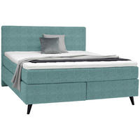 BOXSPRINGBETT 180/200 cm  in Petrol  - Petrol/Schwarz, Konventionell, Holz/Textil (180/200cm) - Voleo
