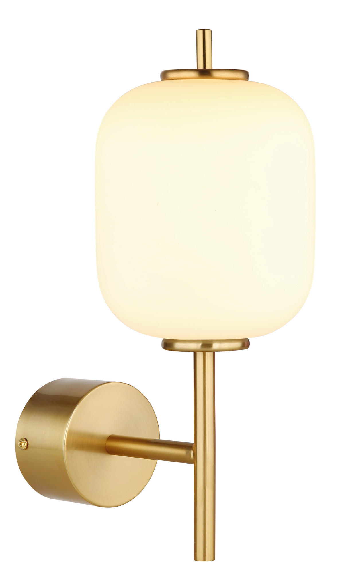 ZIDNA LED LAMPA - boja mesinga/opal, Konvencionalno, staklo/metal (13,5/18,5/32,5cm)