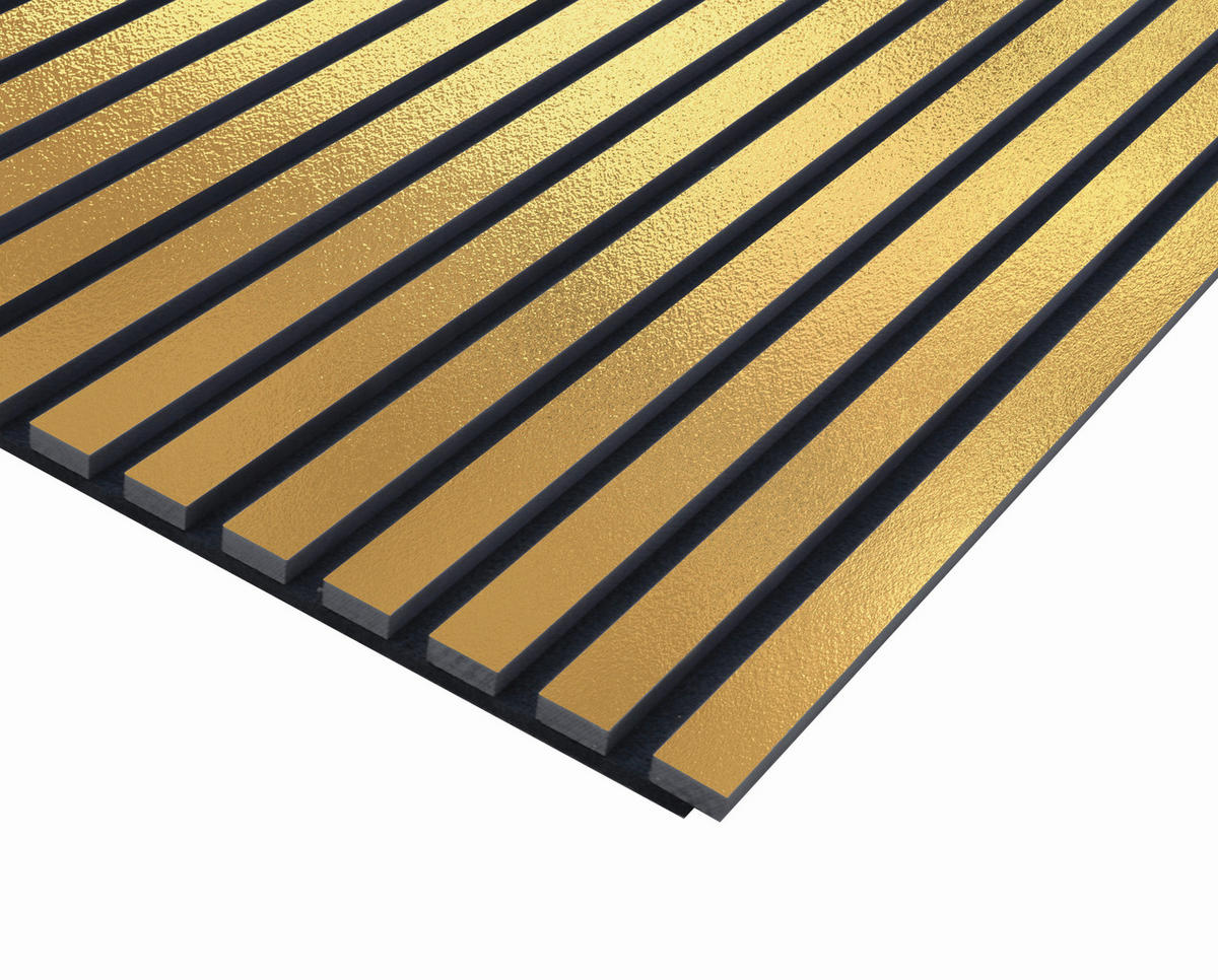 AKUSTIKPANEEL Gold foliert 57.25/2/240 cm  - Goldfarben, KONVENTIONELL, Holzwerkstoff/Textil (57.25/2/240cm)