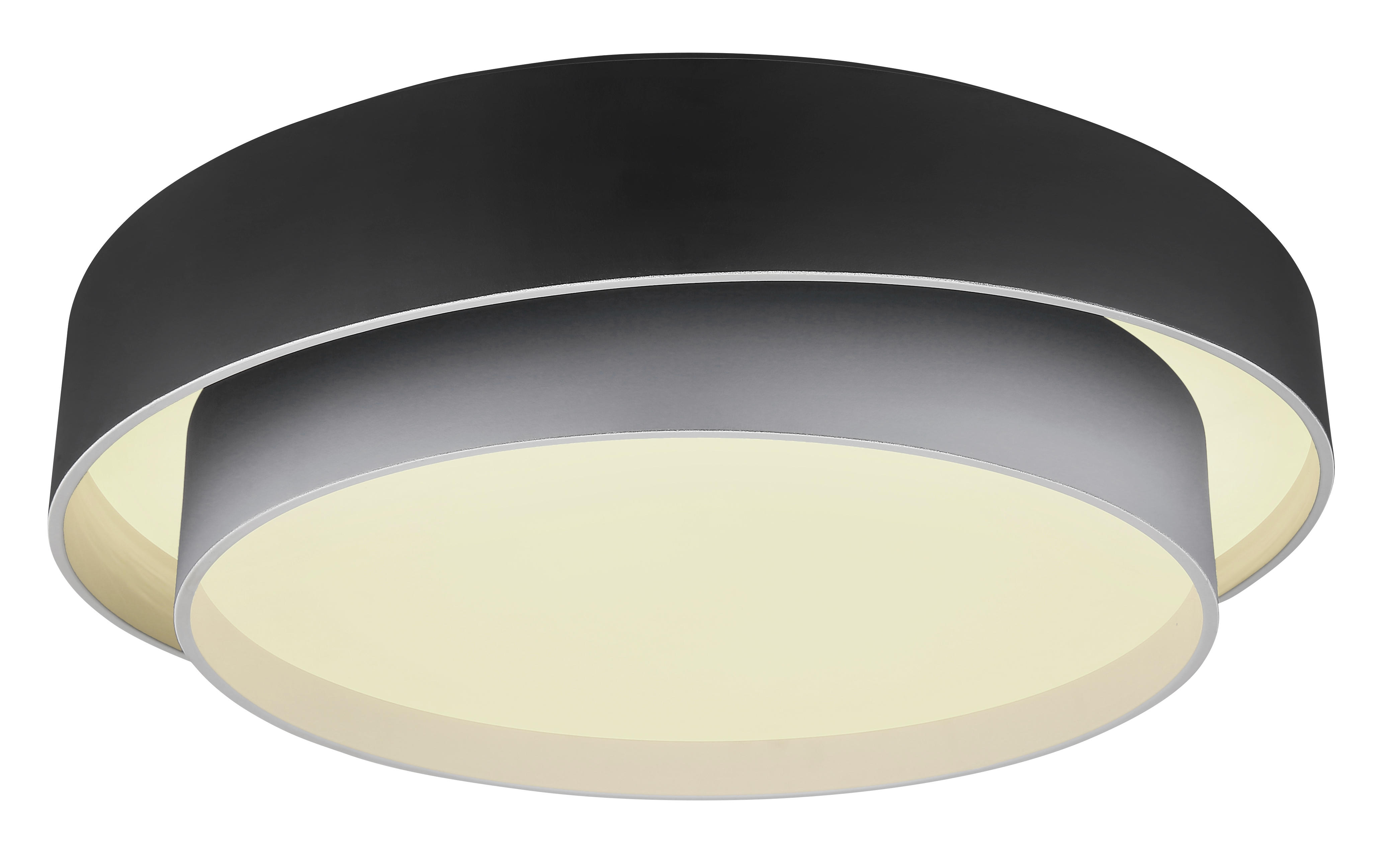 LED-DECKENLEUCHTE  - Opal/Graphitfarben, Design, Kunststoff/Metall (60/14cm) - Globo