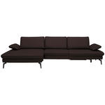 ECKSOFA Dieter Knoll in Echtleder Braun  157/325 cm  - Schwarz/Braun, Design, Leder/Metall (157/325cm) - Dieter Knoll
