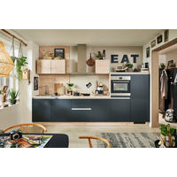 KÜCHENLEERBLOCK 360 cm   in Schwarz, Eichefarben  - Edelstahlfarben/Eichefarben, MODERN, Holzwerkstoff/Metall (360cm) - Welnova