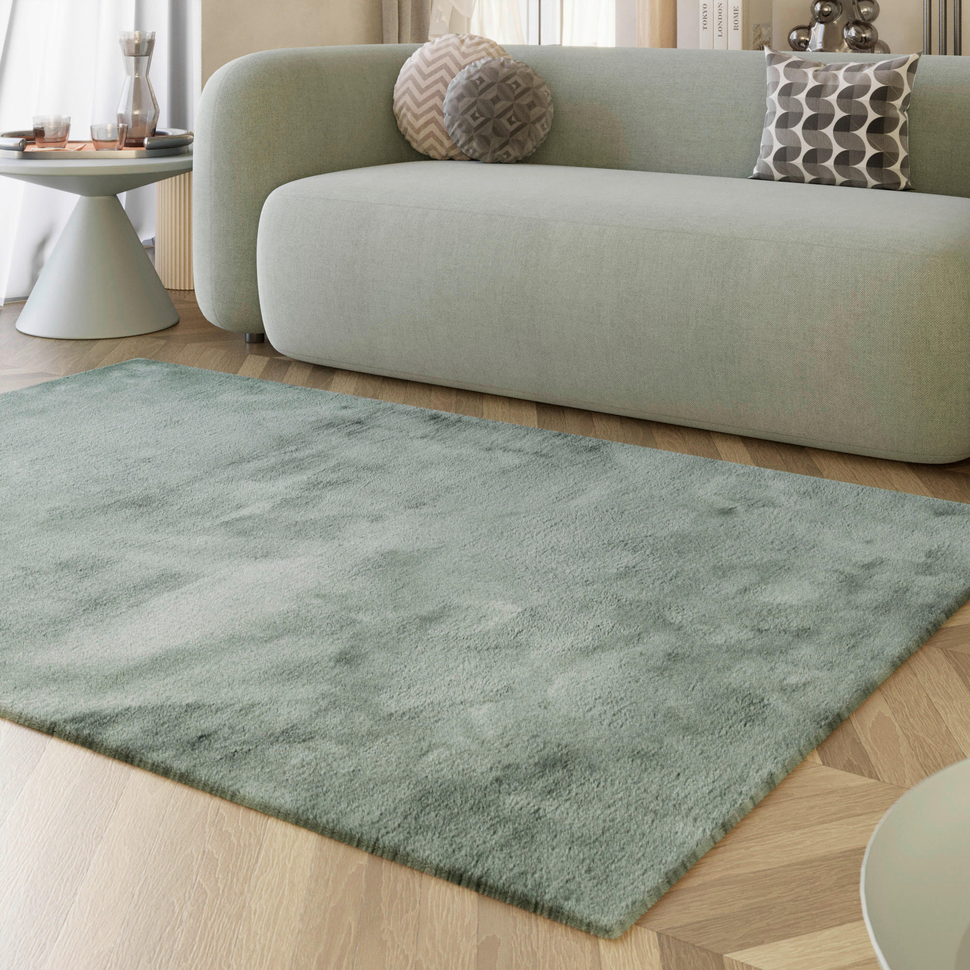 HOCHFLORTEPPICH 70/140 cm ESP-4377-12 Salbeigrün  - Salbeigrün, KONVENTIONELL, Textil (70/140cm) - Esprit