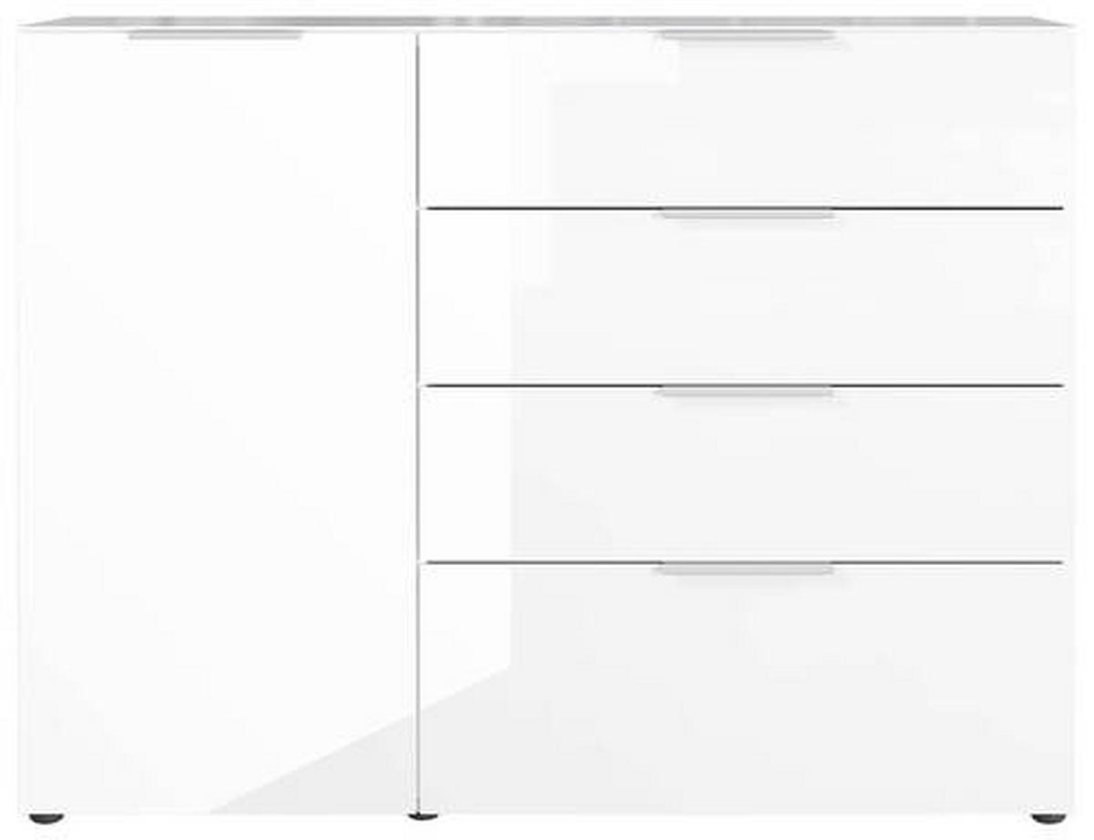SIDEBOARD  in 134/102/42 cm  - Chromfarben/Schwarz, KONVENTIONELL, Glas/Holzwerkstoff (134/102/42cm) - Germania