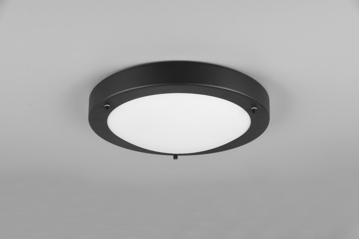 BADEZIMMER-DECKENLEUCHTE  31,5/8 cm    - Weiss/Schwarz, Basics, Glas/Metall (31,5/8cm) - Trio Leuchten